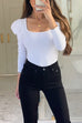 U Neck Puff Sleeves Slim Fit Tunic Top