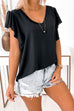 Priyavil V Neck Flare Sleeve Solid Summer Top