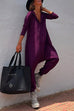 Long Sleevess Buttoned Hippie Harem Hoodied Jumpsuit