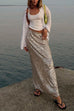 Priyavil Elastic Waist Sequin A-line Maxi Skirt