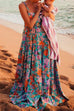 Priyavil Bohemia Floral Printed Backless Cami Maxi Beach Dress