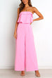 Ruffle Tube Top High Waist Wide Leg Jumpsuit