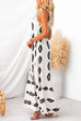 Priyavil Bow Knot One Shoulder Printed Ruffle Maxi Dress