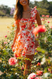 Priyavil Bow Knot Shoulder Waisted A-line Floral Mini Sundress