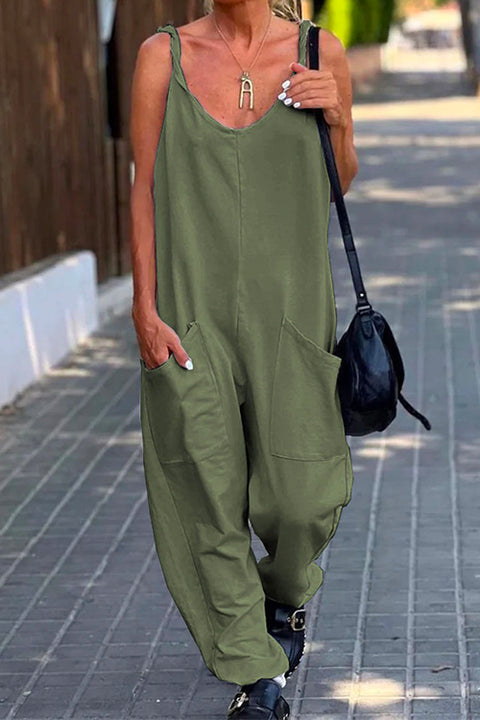 Priyavil Scoop Neck Pockets Solid Slouchy Cami Jumpsuit