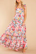 Queen Of Roses Tie Shoulder Ruffle Swing Maxi Dress