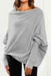 Priyavil Solid Batwing Sleeves Slouchy Knit Sweater