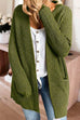 Priyavil Solid Open Front pocketed Knit Sweater Outwear