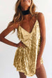 Priyavil V Neck Sequin Cami Mini Party Dress