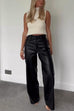 Priyavil High Rise Pocketed Wide Leg Faux Leather Pants