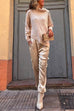 Priyavil Casual Pocketed Cargo Satin Jogger Pants