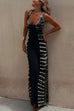 Priyavil Scoop Neck Back Criss Cross Tie Dye Maxi Dress