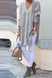 Priyavil V Neck Side Split Cable Knit Midi Sweater