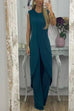 Priyavil Chic Tulip Hem Sleeveless Long Top Wide Leg Pants Set