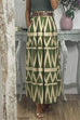 Priyavil Pocketed Geometric Printed A-line Maxi Swing Skirt