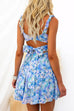 Elastic Straps Bow Back Floral Print Sundress