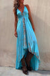 Priyavil V Neck High Low Hem Tie Dye Maxi Cami Dress