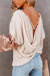 Priyavil Sequin Splice Backless Criss Cross Knit Sweater