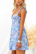 Elastic Straps Bow Back Floral Print Sundress