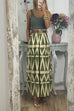 Priyavil Pocketed Geometric Printed A-line Maxi Swing Skirt