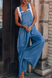 Priyavil Pocketed Wide Leg Baggy Denim Overalls