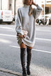 Priyavil Turtleneck Ribbed Knit Oversized Sweater Dress