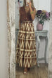 Priyavil Pocketed Geometric Printed A-line Maxi Swing Skirt