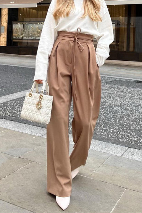 Priyavil High Waist Business Wide Leg Palazzo Pants